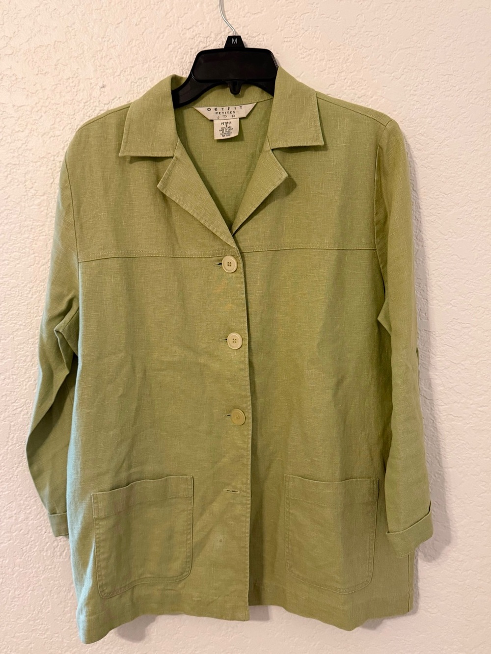 Outfit JPR 100% Linen Jacket Women Sage Green Button Front Lightweight Size SP
